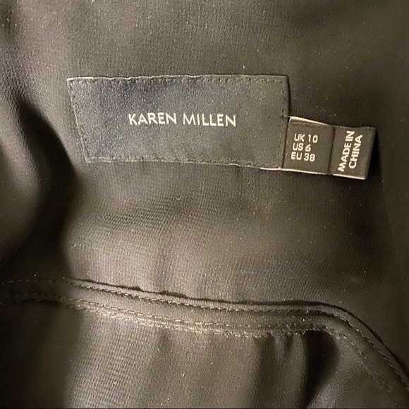 Karen Millen Black Bomber Jacket Fits XS S Sz 6 - Picture 11 of 14